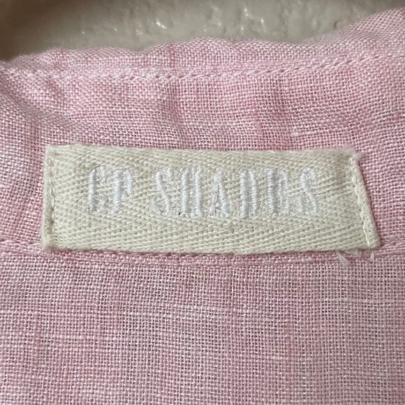 CP Shades Dress Womens Large Pink 100% Linen Mini Tunic Pockets Lagenlook Beach - Picture 9 of 13